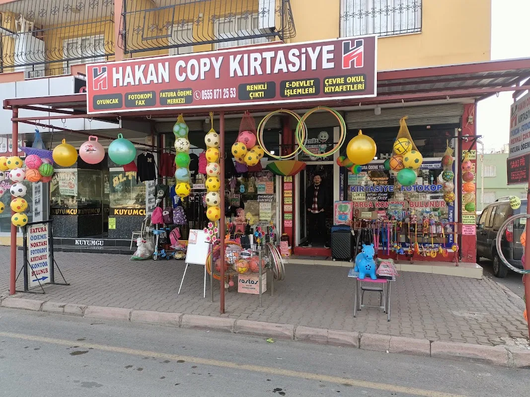 HAKAN COPY KIRTASİYE OYUNCAK | KentKart | Fotokopi | FAX | PVC Kaplama | Spirall Ciltleme | Çevre Okul Kıyafetleri | Kumanda