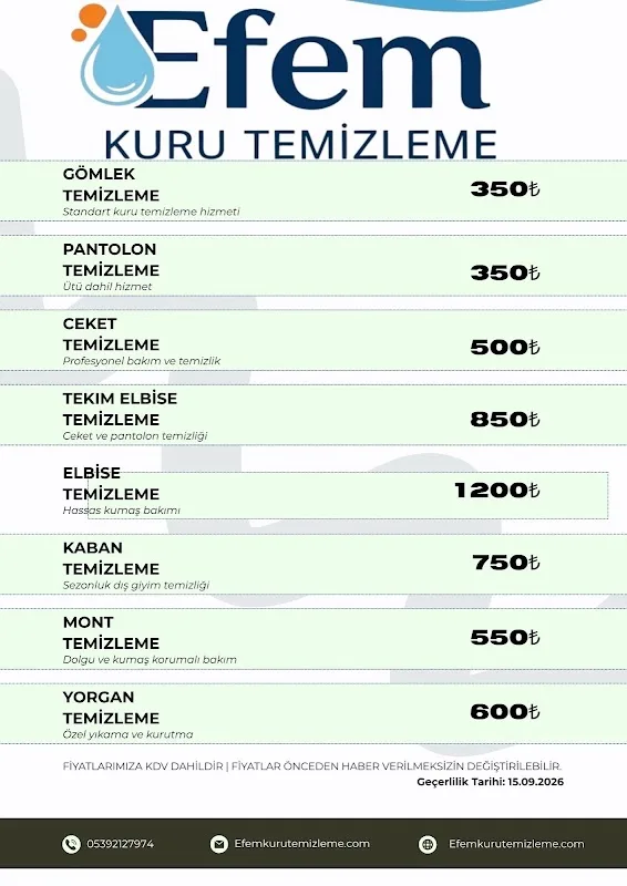 EFEM KURU TEMİZLEME HALI YIKAMA